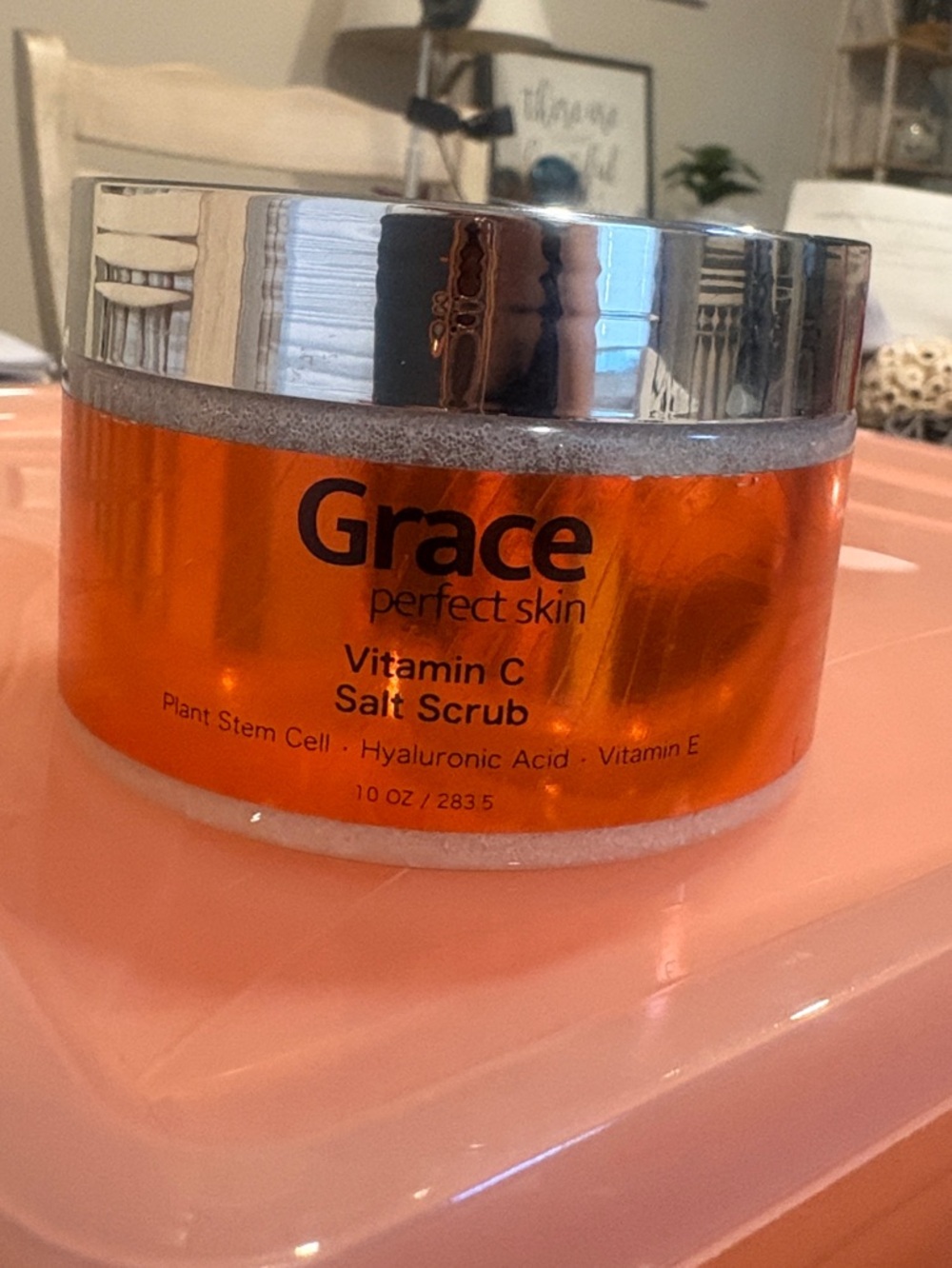 Grace Vitamin C Salt Scrub - Orange Jar with Silver Lid